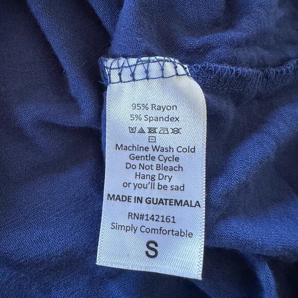 LULAROE Womens Dress Small Blue Red Carly Color Block Jersey Knit Casual Midi - Picture 6 of 11